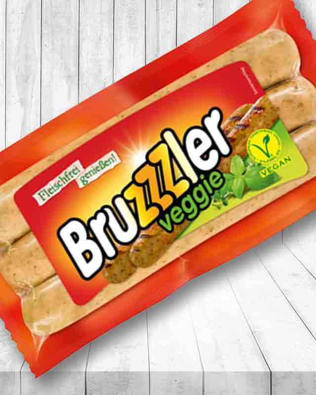 Eine Packung vegane Bruzzzler Veggie