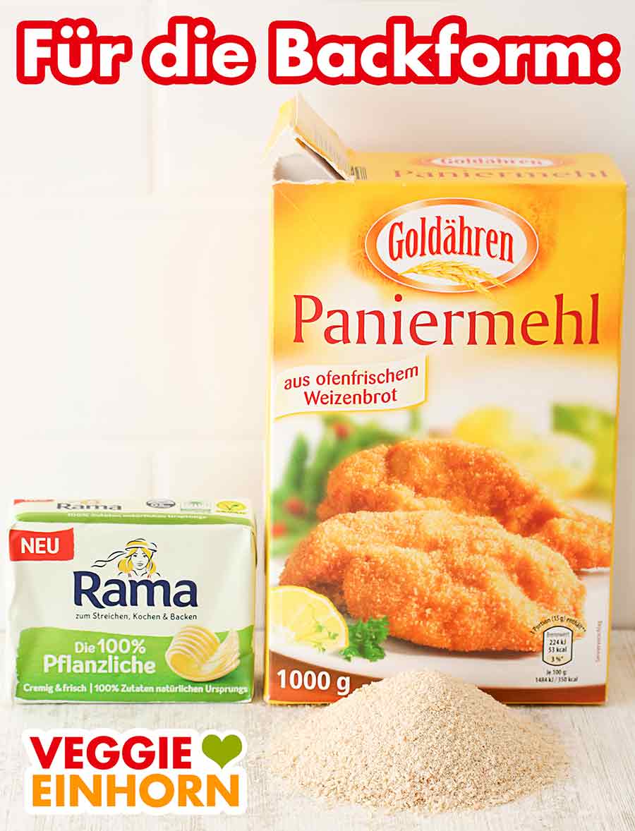 Rama Vegane Butter und Goldähren Paniermehl von Aldi Ein Stück vegane Butter und eine Packung Paniermehl