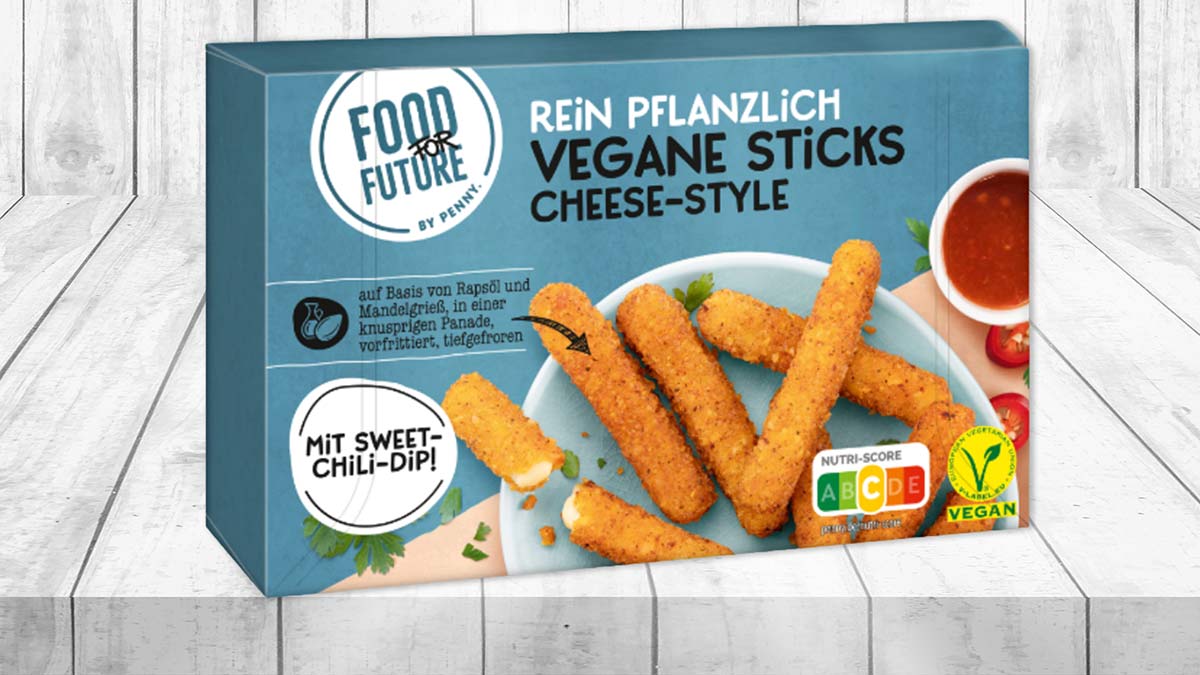 Die Cheese Sticks von Food For Future sind vegan. Vegane Cheese Sticks mit Sweet Chili Dip von Penny