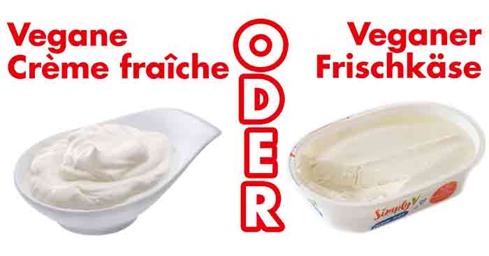 Du kannst vegane Crème fraîche oder veganen Frischkäse verwenden. Vegane Crème fraîche oder veganer Frischkäse