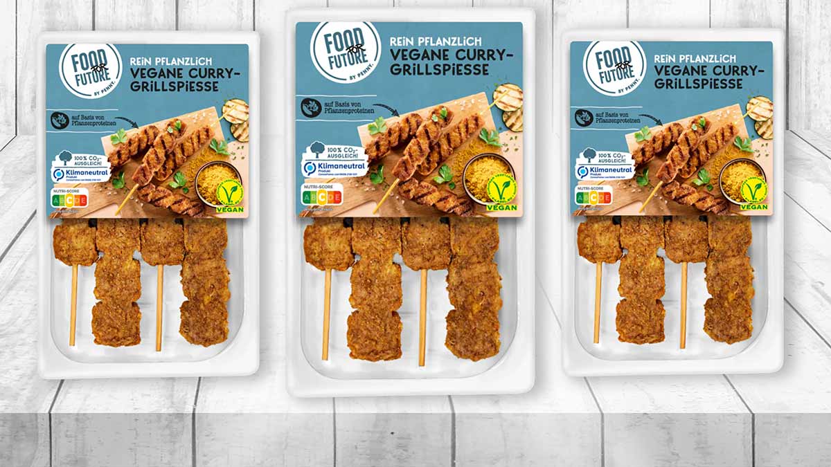 Die Currygrillspieße von Penny Food For Future sind vegetarisch und vegan. Vegane Curry Grillspieße von Penny