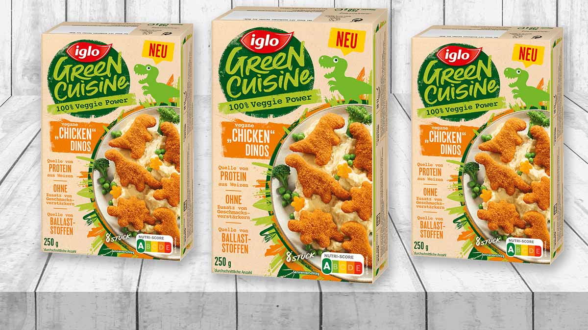 Die Chicken Dino Nuggets von iglo Green Cuisine sind vegan und vegetarisch. Vegane Dino Nuggets