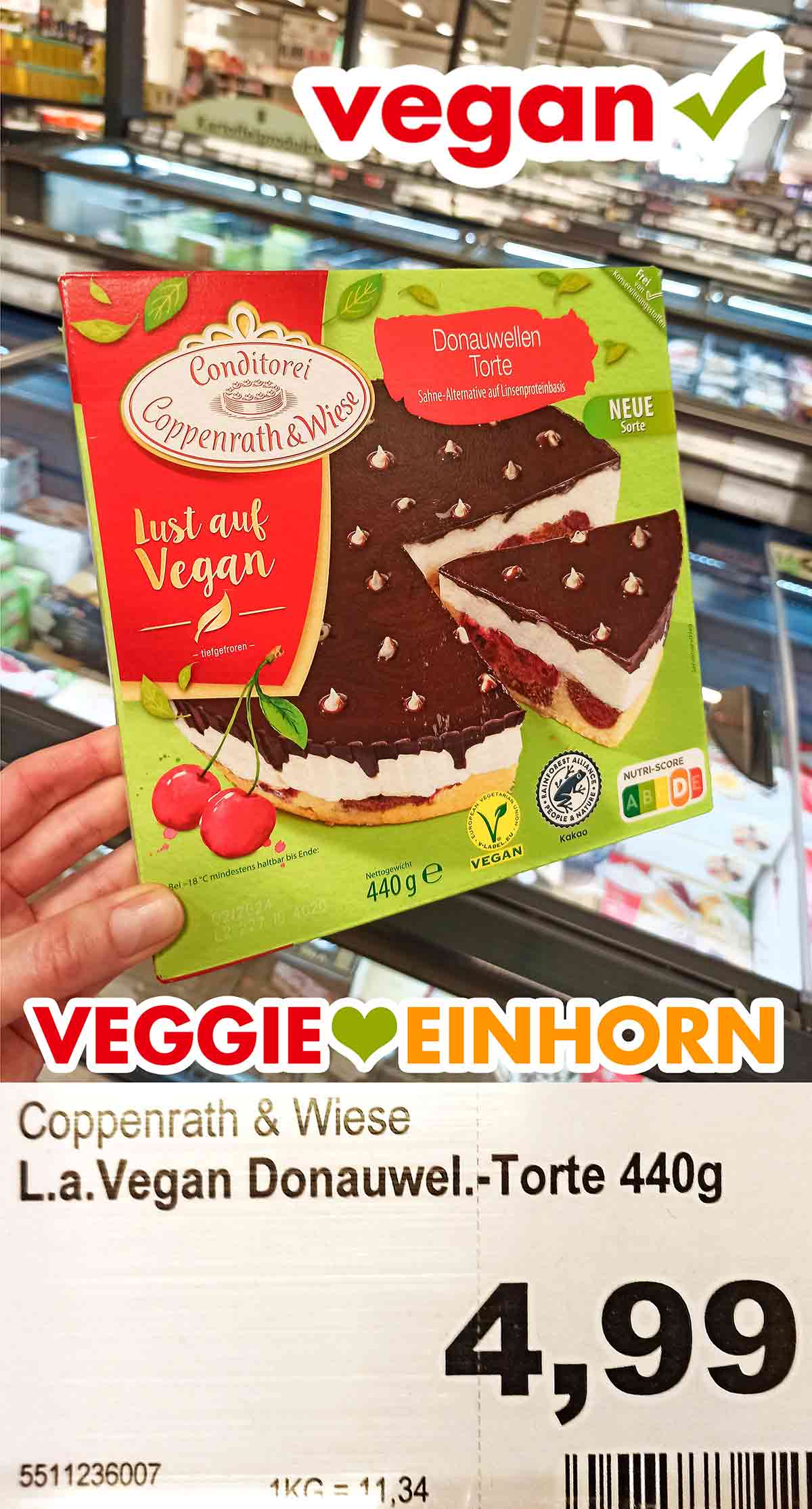 Bei Marktkauf hat die vegane Donauwellen Torte von Coppenrath und Wiese 4,99 Euro gekostet. Vegane Donauwellen Torte von Coppenrath und Wiese im Supermarkt