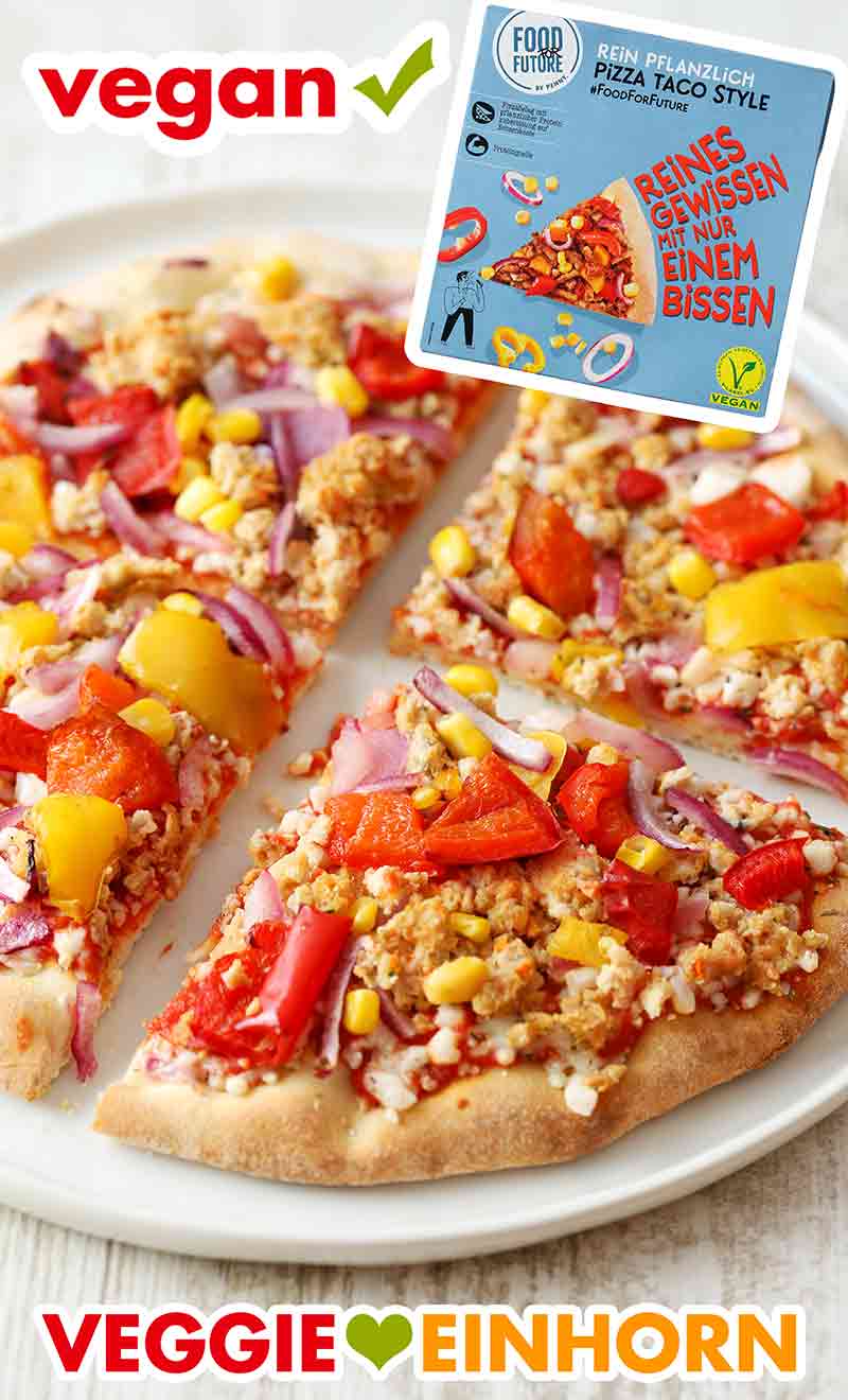 Die fertige vegane Pizza Taco Style Pizza Taco Style von Food for Future by Penny