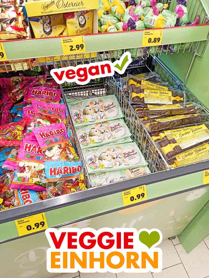 Die Fondanteier von Penny Douceur sind vegan. Vegane Fondant Ostersüßigkeiten im Penny