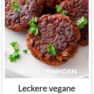 Vegane Frikadellen mit Kidneybohnen, feinen Sojaschnetzeln und Linsen