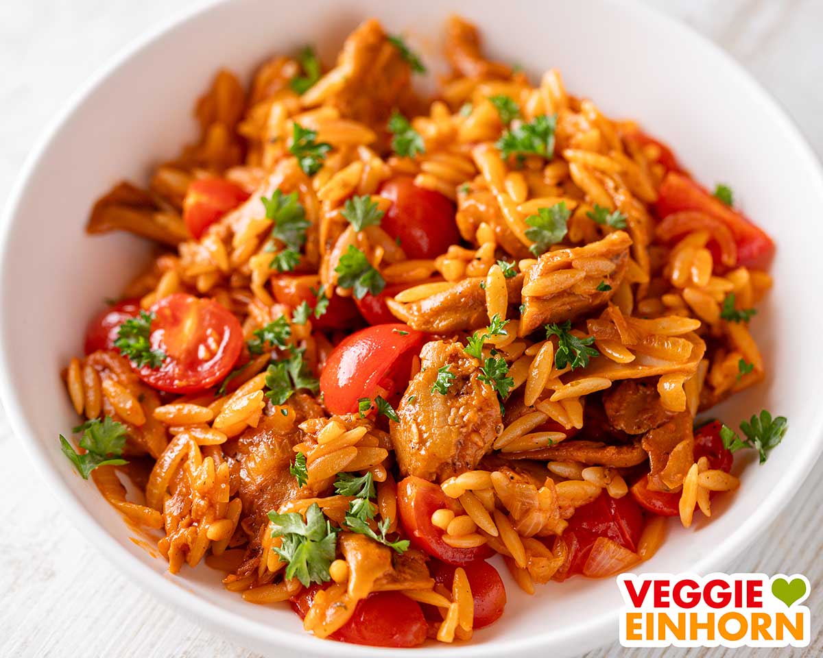 Vegane Gyrosnudeln mit Kritharaki
