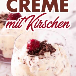 Vegane Herrencreme mit Kirschen, Schokolade und Rum