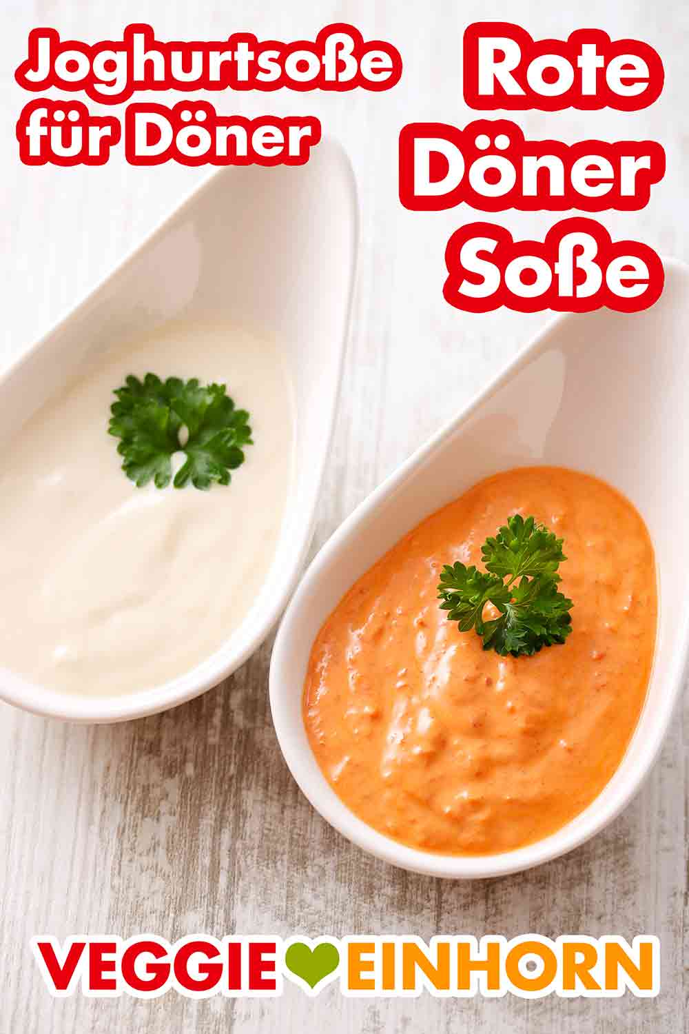 Vegane Joghurtsoße für Döner und rote Dönersoße Joghurtsoße und rote Dönersoße