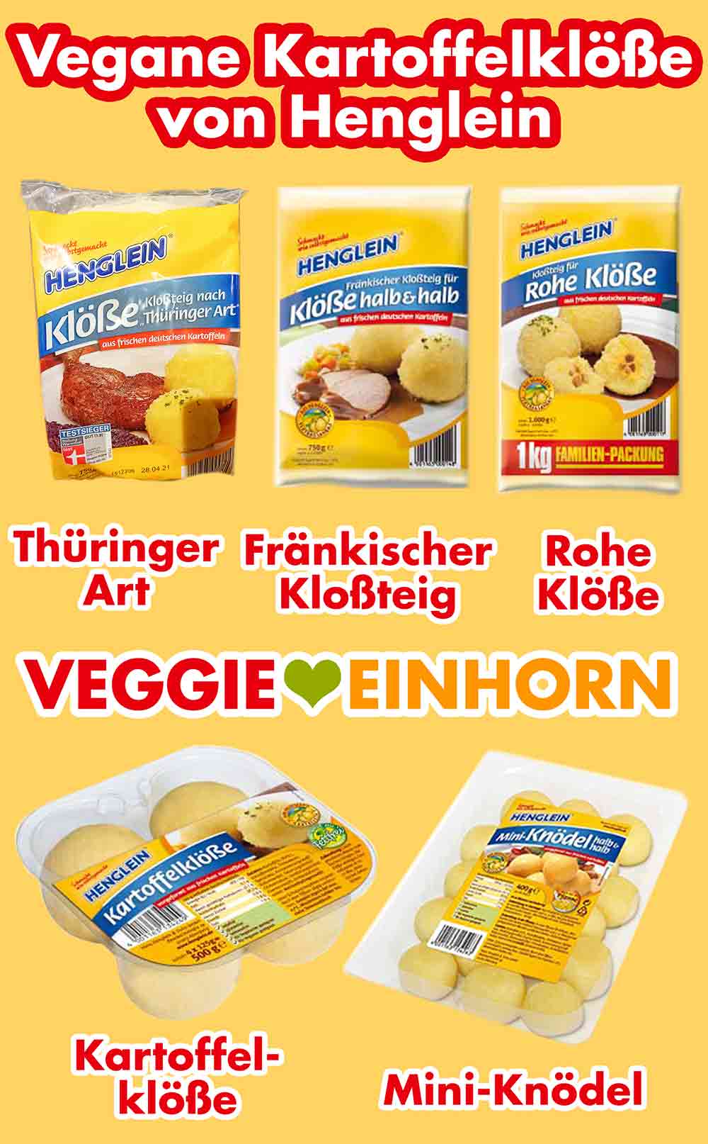 Diese Kartoffel Klöße von Henglein sind vegan. Vegane Kartoffelklöße von Henglein