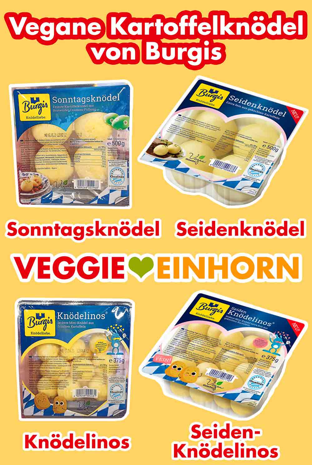 Diese Kartoffelklöße von Burgis sind vegan. Vegane Kartoffelknödel von Burgis