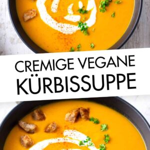 Vegane Kürbis Kartoffel Möhren Suppe