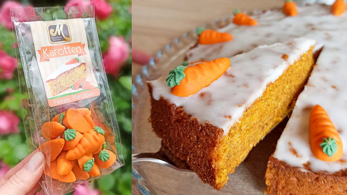 Die Marzipan Karotten von Odenwälder sind vegan. Vegane Marzipankarotten von Odenwälder Marzipan