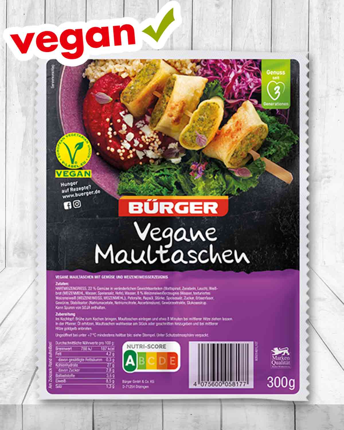 Bürger Vegane Maultaschen