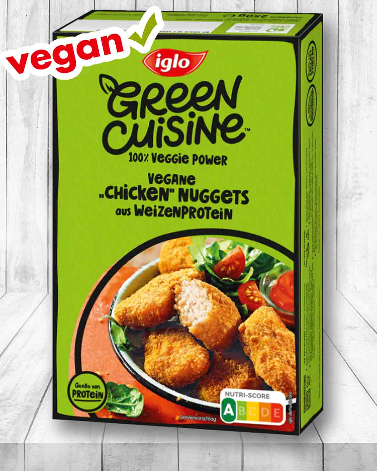 Die Chicken Nuggets von iglo Green Cuisine sind vegetarisch und vegan. Vegane Nuggets von iglo