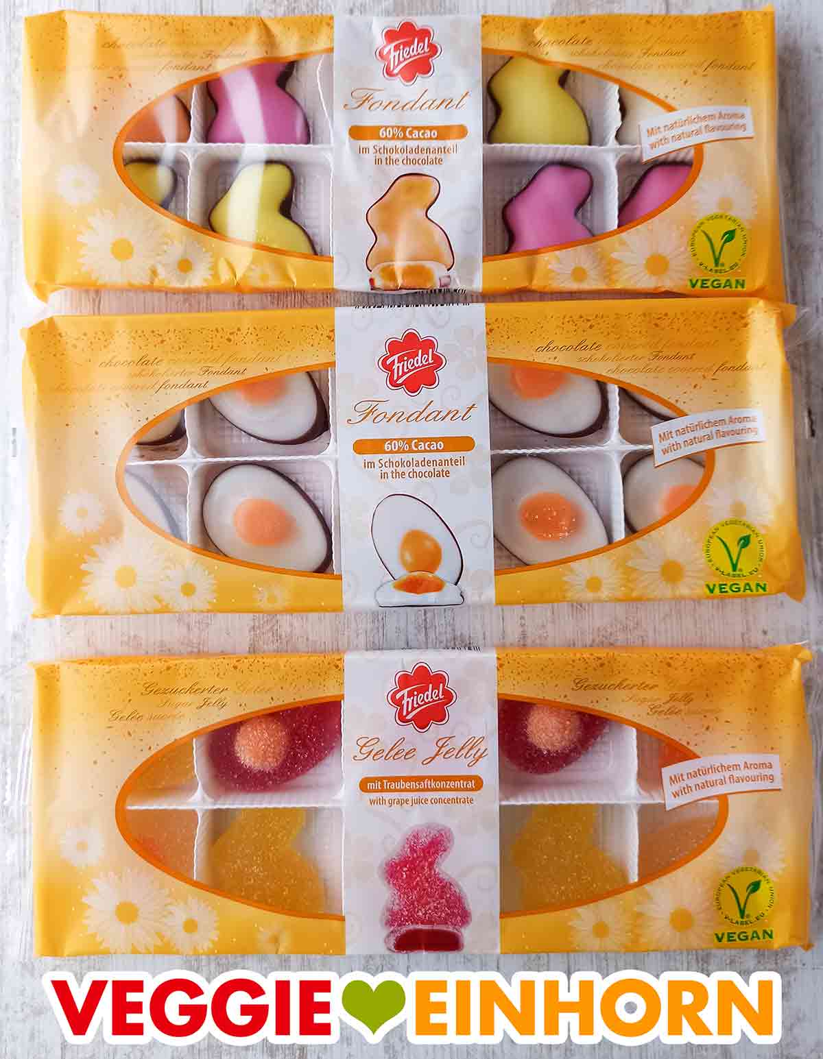 Vegane Süßigkeiten für Ostern von Friedel Vegane Ostersüßigkeiten der Marke Friedel