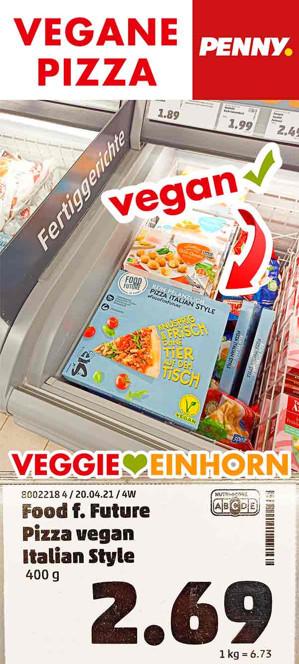 Die vegane Pizza von Penny im Supermarkt Vegane Pizza in der Tiefkühltruhe bei Penny