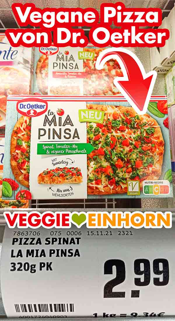 Die vegane La Mia Pinsa Pizza von Dr. Oetker Dr. Oetker La Mia Pinsa im Supermarkt