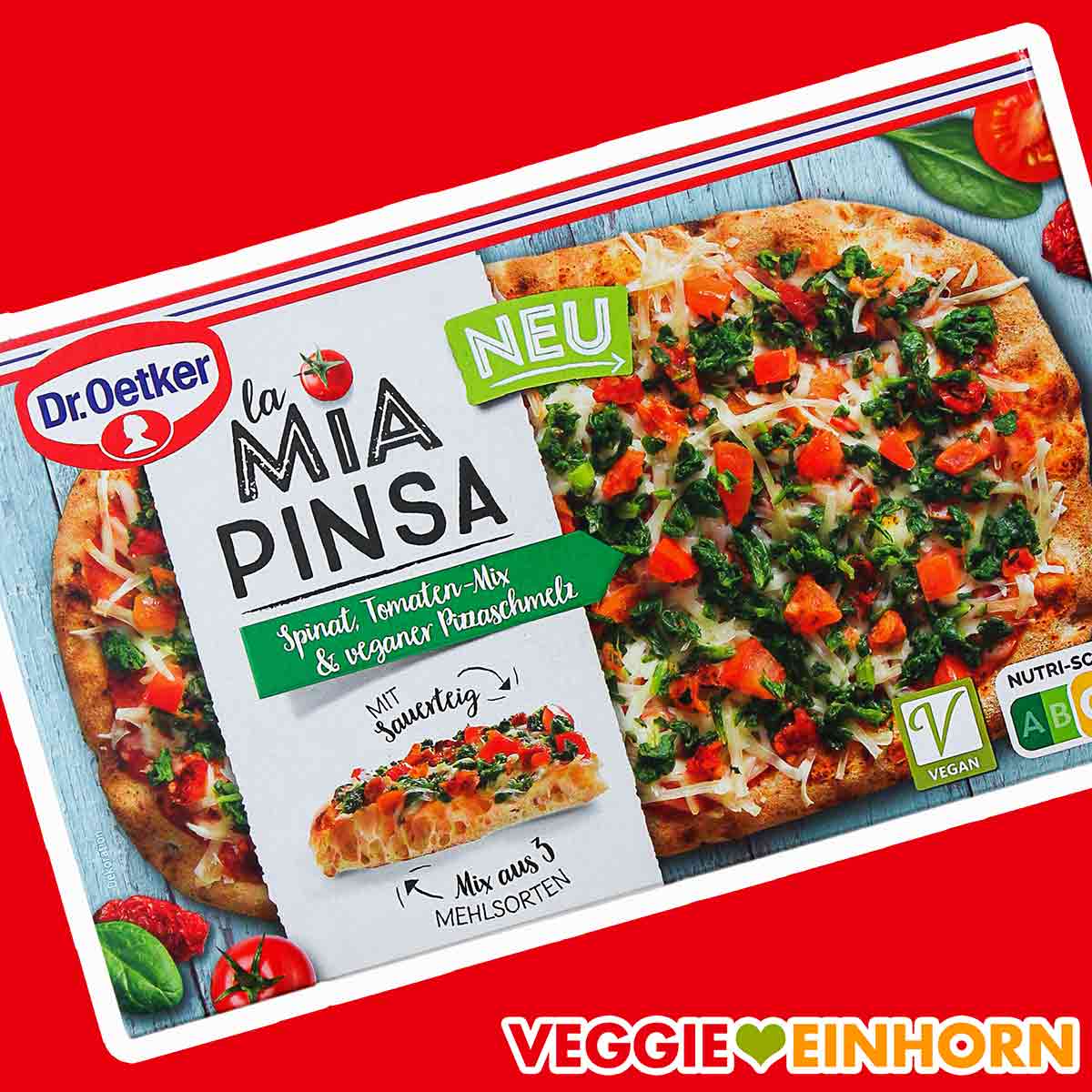 Vegane Pizza La Mia Pinsa von Dr. Oetker