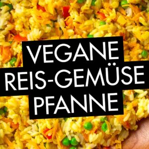 Vegane Gemüse Reispfanne mit veganem Frischkäse