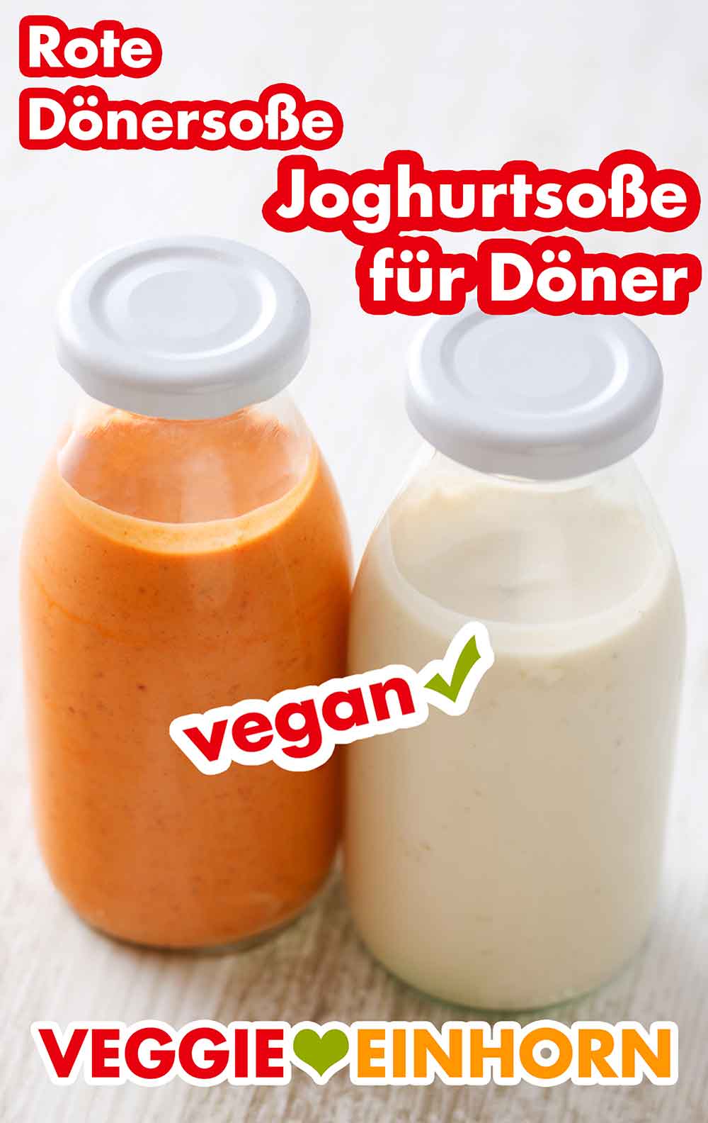 Rote Döner Sauce und vegane Joghurtsoße für Döner Vegane rote Dönersoße und Joghurtsoße für Döner