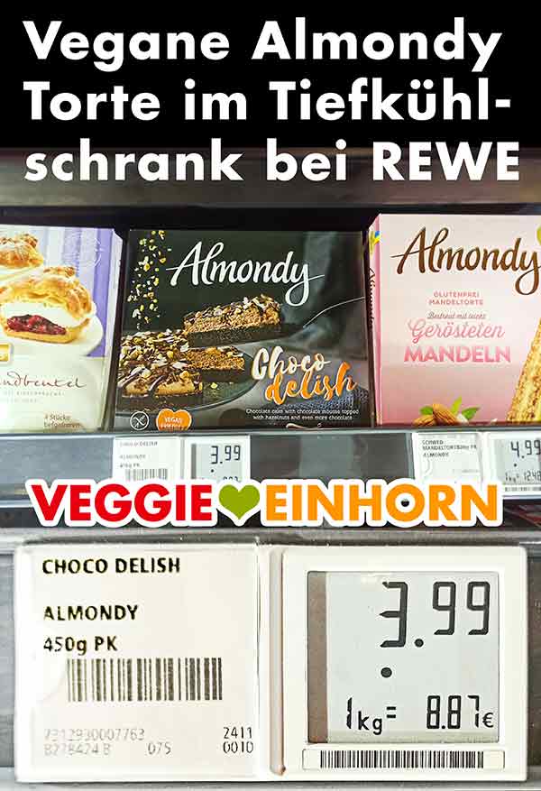 Die tiefgekühlte vegane Almondy Torte im Supermarkt Die Almondy Choco Delish Torte bei Rewe