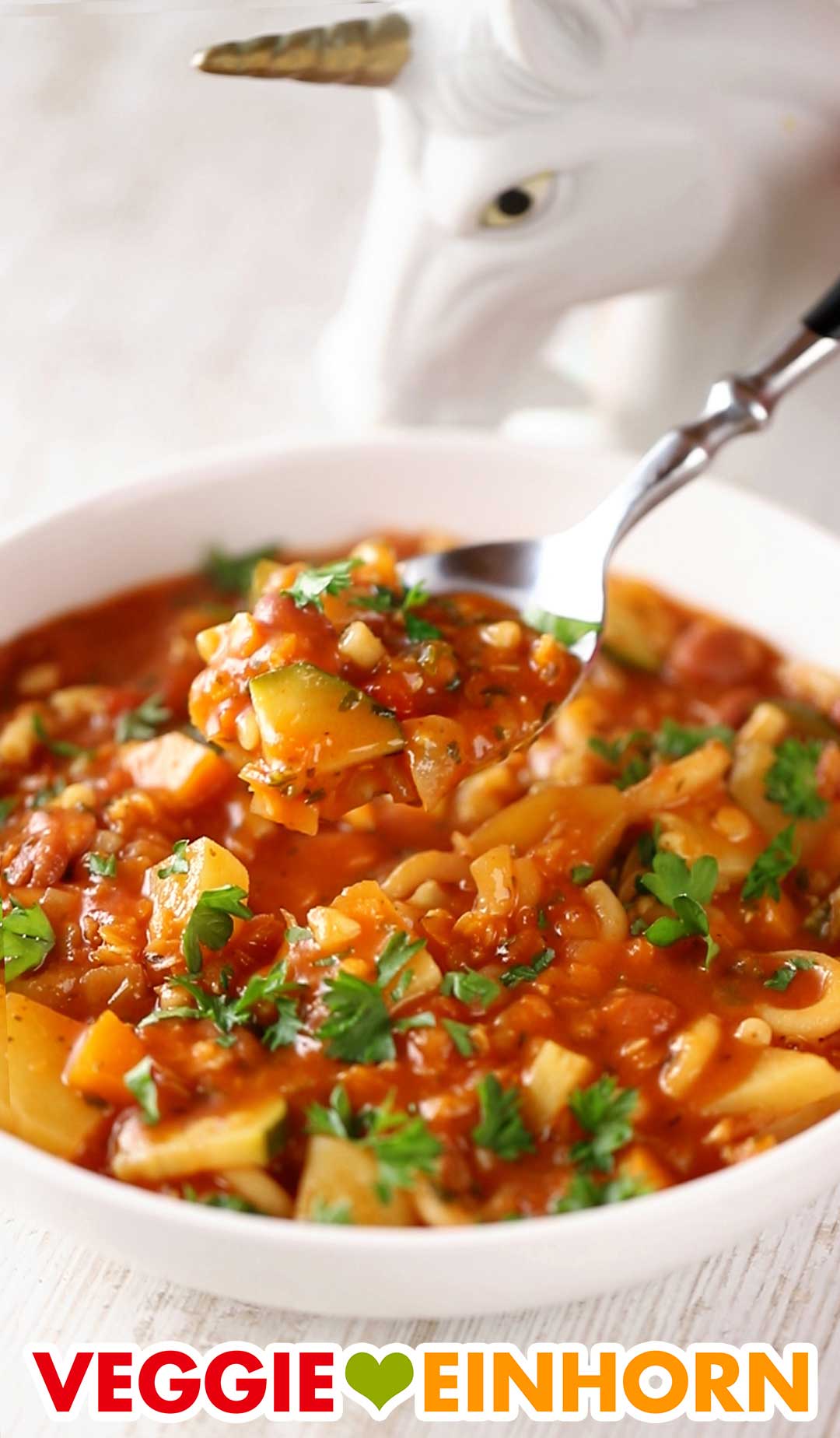 Die vegane türkische Gemüsesuppe ist sehr lecker und beliebt. Ein Teller mit türkischer Gemüsesuppe