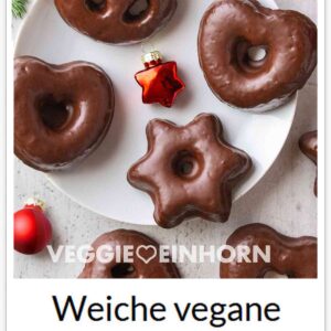 Weiche vegane Lebkuchen mit veganer Schokoglasur