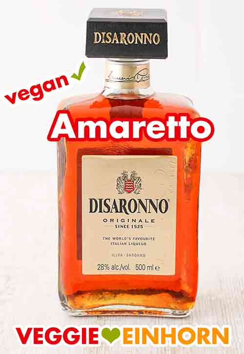 Disaronno Amaretto Eine Flasche veganer Amaretto