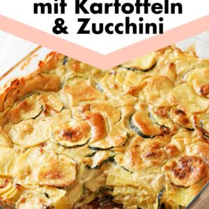 Veganes Auflauf Rezept mit Kartoffeln und Zucchini