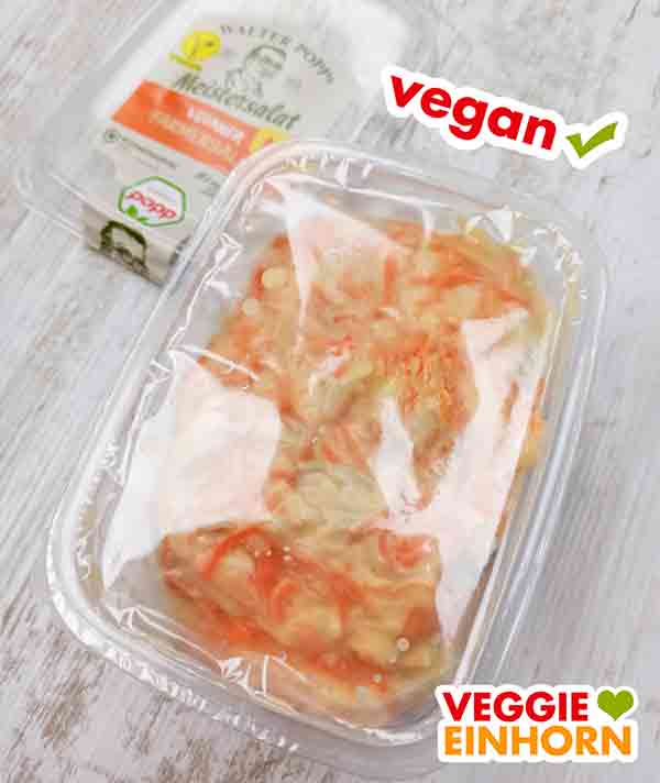 Der vegane Farmersalat von Popp in der Plastikschale Popp Veganer Farmersalat in der Packung