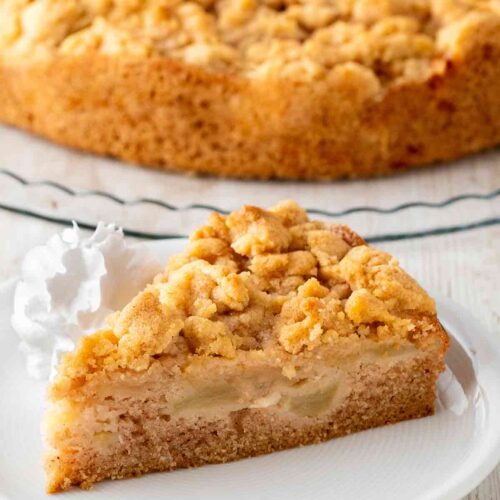 Einfacher veganer Apfelkuchen aus der Springform mit Rührteig und Streuseln