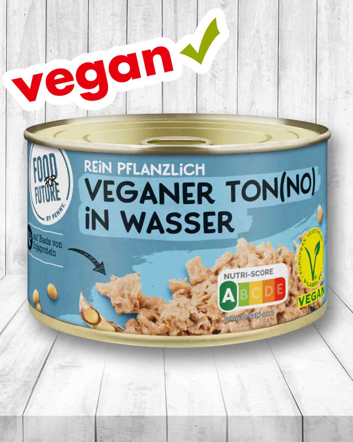 Der vegane Thunfisch von Penny Food For Future heißt Ton(no). Veganer Thunfisch in Wasser von Penny