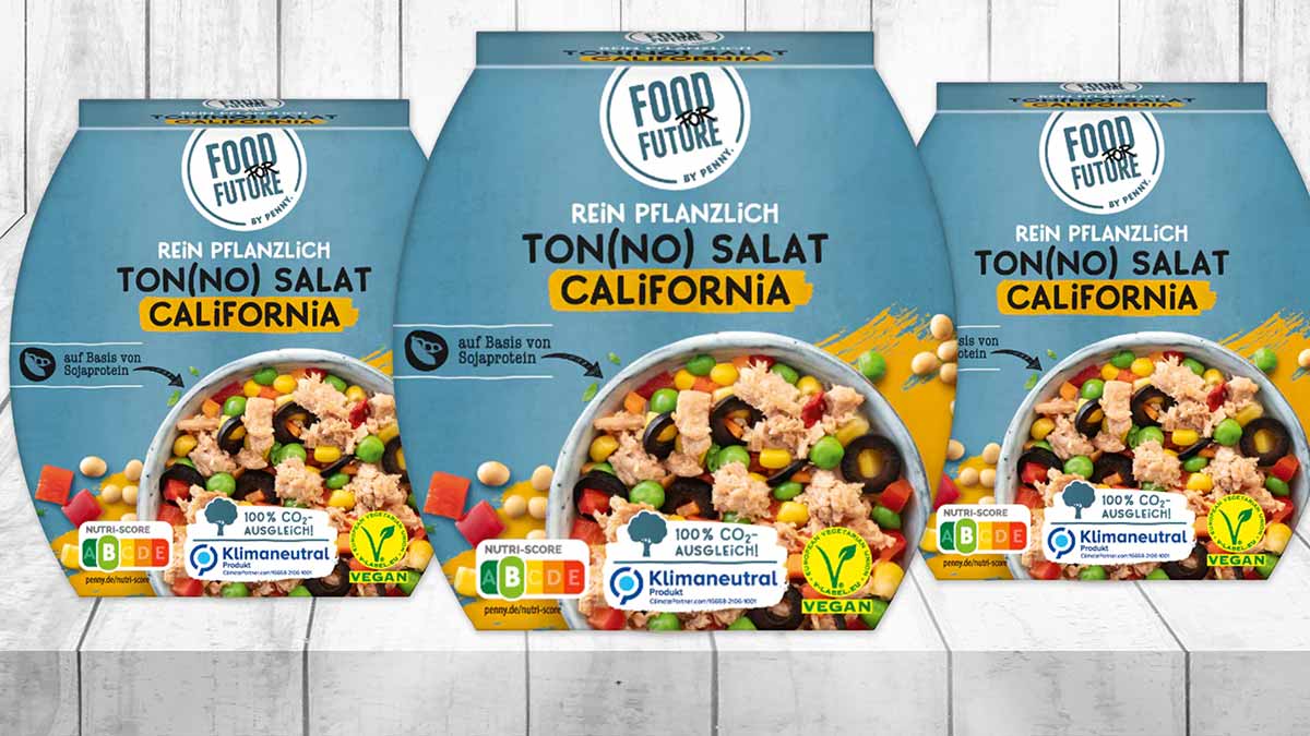 Der Ton(no) Salat California von Food For Future ist ein veganer Thunfischsalat. Veganer Thunfischsalat California von Penny