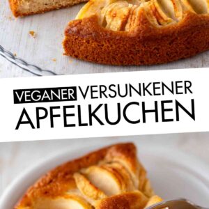 Veganer versunkener Apfelkuchen ohne Ei