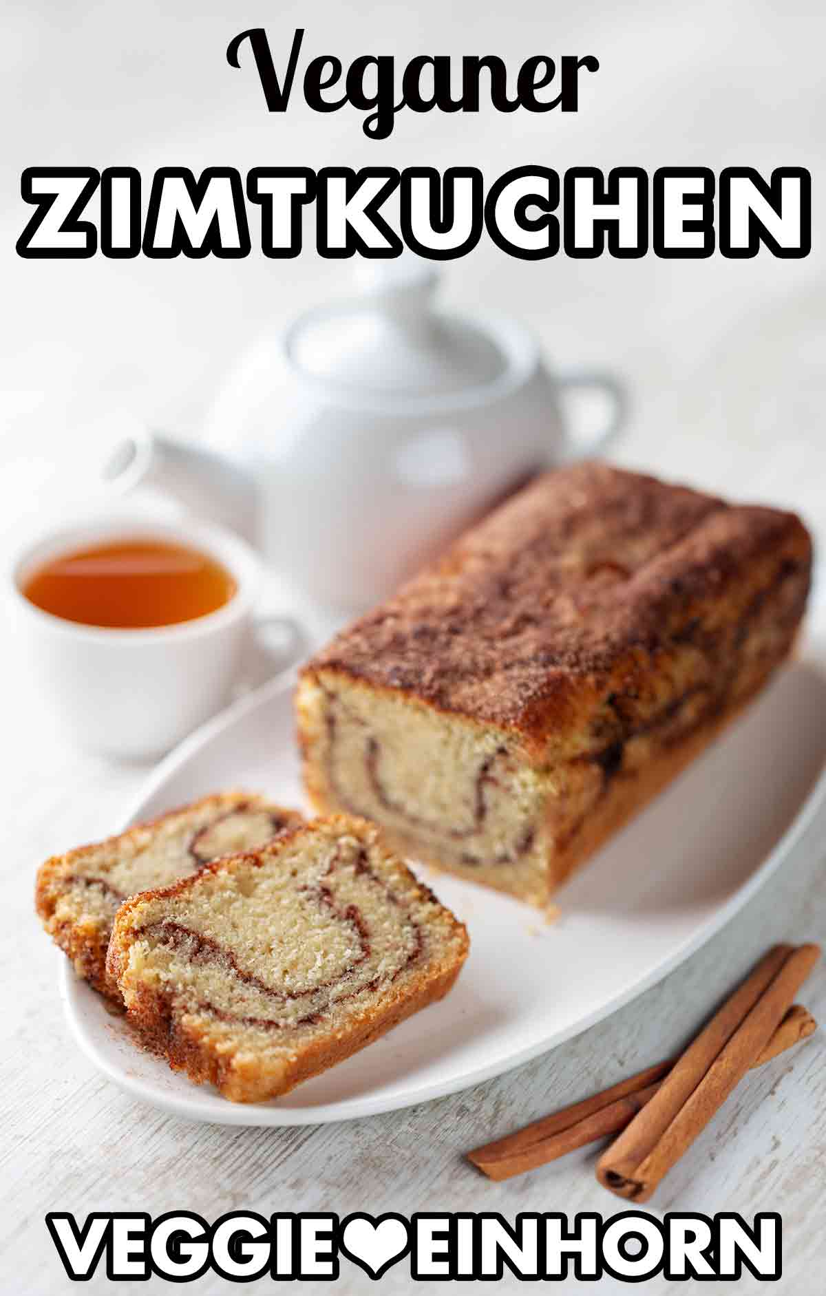 Der saftige Zucker Zimt Kuchen ist aus einem einfachen veganen Rührteig ohne Ei. Veganer Zimtkuchen aus der Kastenform