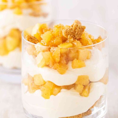 Veganes Spekulatiusdessert mit Apfel