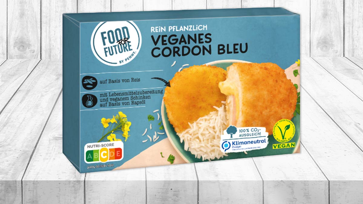Das Cordon Bleu von Food For Future ist vegetarisch und vegan. Penny Veganes Cordon Bleu