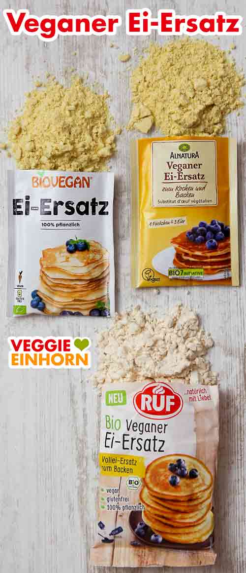 Veganer Ei Ersatz von Biovegan, Alnatura und Ruf Drei Päckchen Ei-Ersatz Pulver