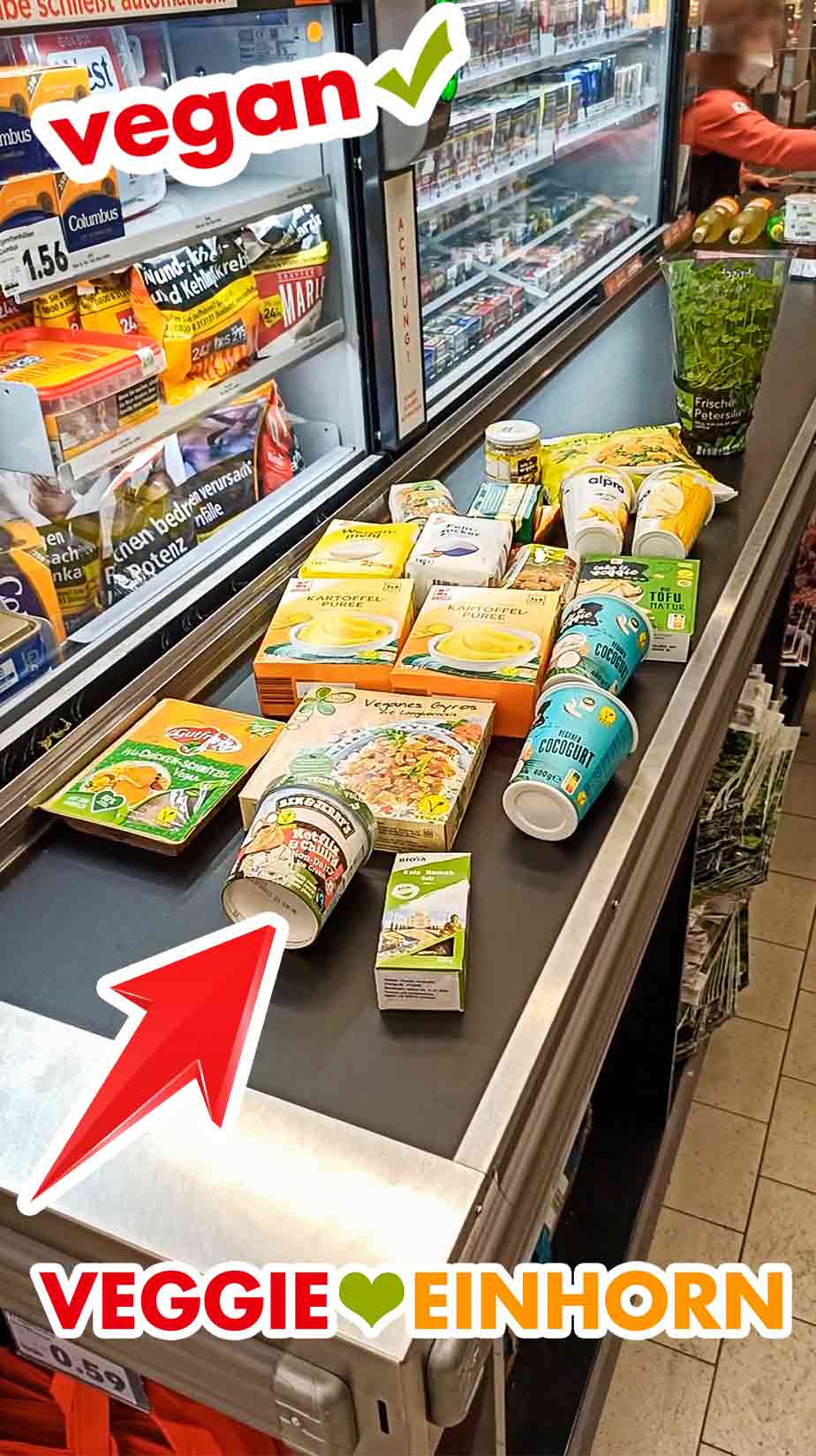 Ich habe das vegane Netflix & Chill'd bei Kaufland gekauft. Das vegane Eis von Ben & Jerry's an der Kasse im Supermarkt
