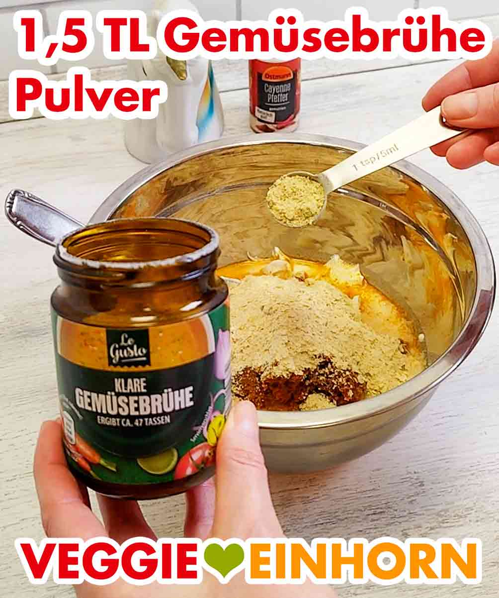 Veganes Gemüsebrühe Pulver von ALDI Le Gusto Würzen mit 1,5 Teelöffeln Gemüsebrühe Pulver