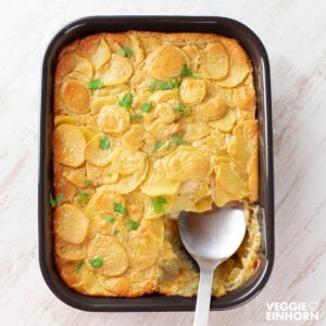 Veganes Kartoffelgratin mit Cashewmus