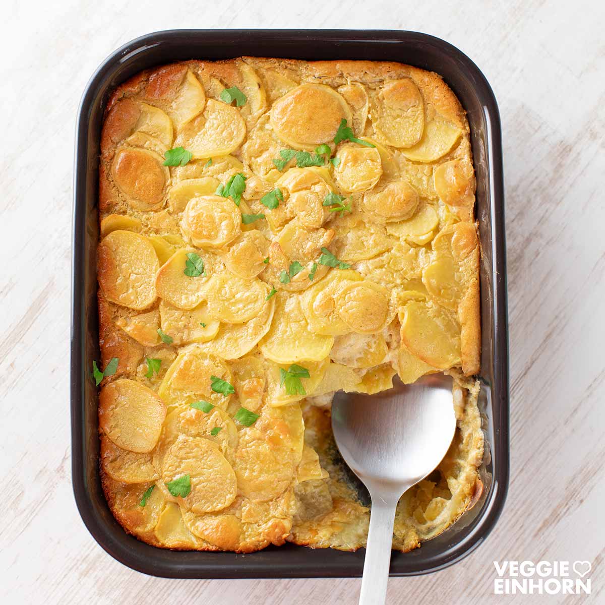 Veganes Kartoffelgratin mit Cashewmus