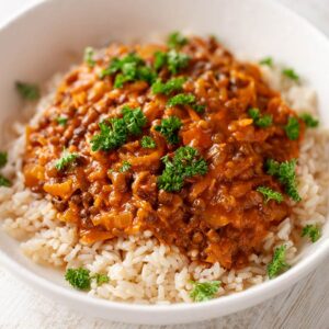 Veganes Linsencurry mit Kürbis und gelber Currypaste