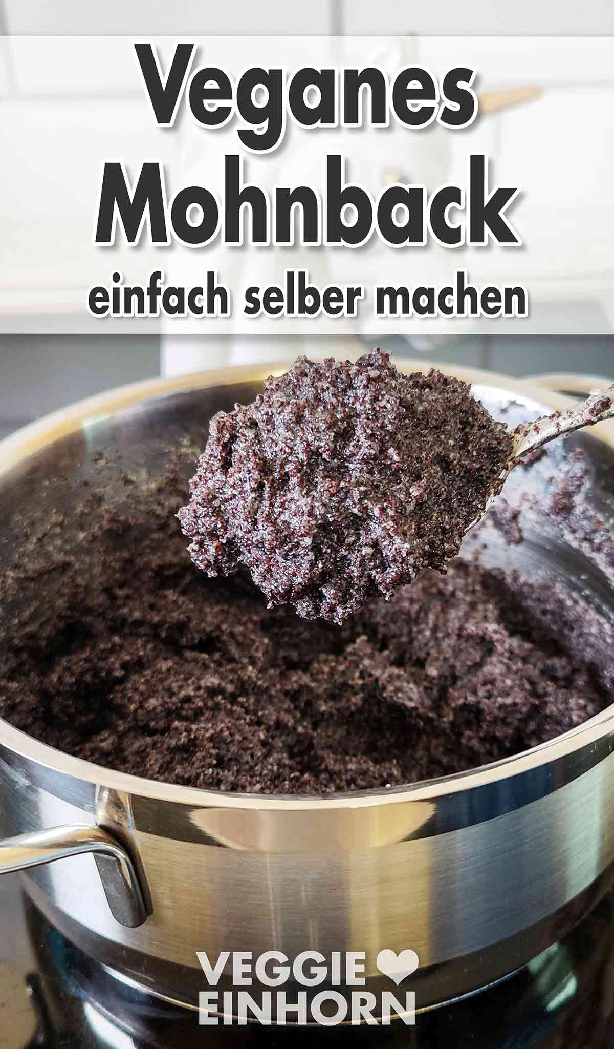 Topf mit selbst gemachtem veganen Mohnback mit Grieß Veganes Mohnback mit Grieß einfach selber machen