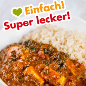Einfaches veganes Palak Paneer