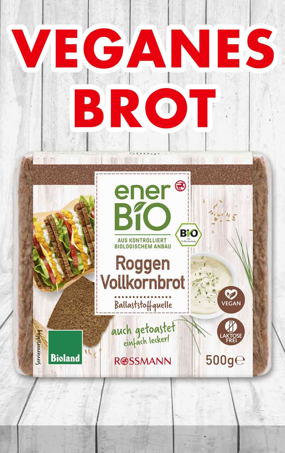 Das Roggen Vollkornbrot von enerBIO gibt es bei Rossmann. Roggenvollkornbrot von Rossmann enerBIO