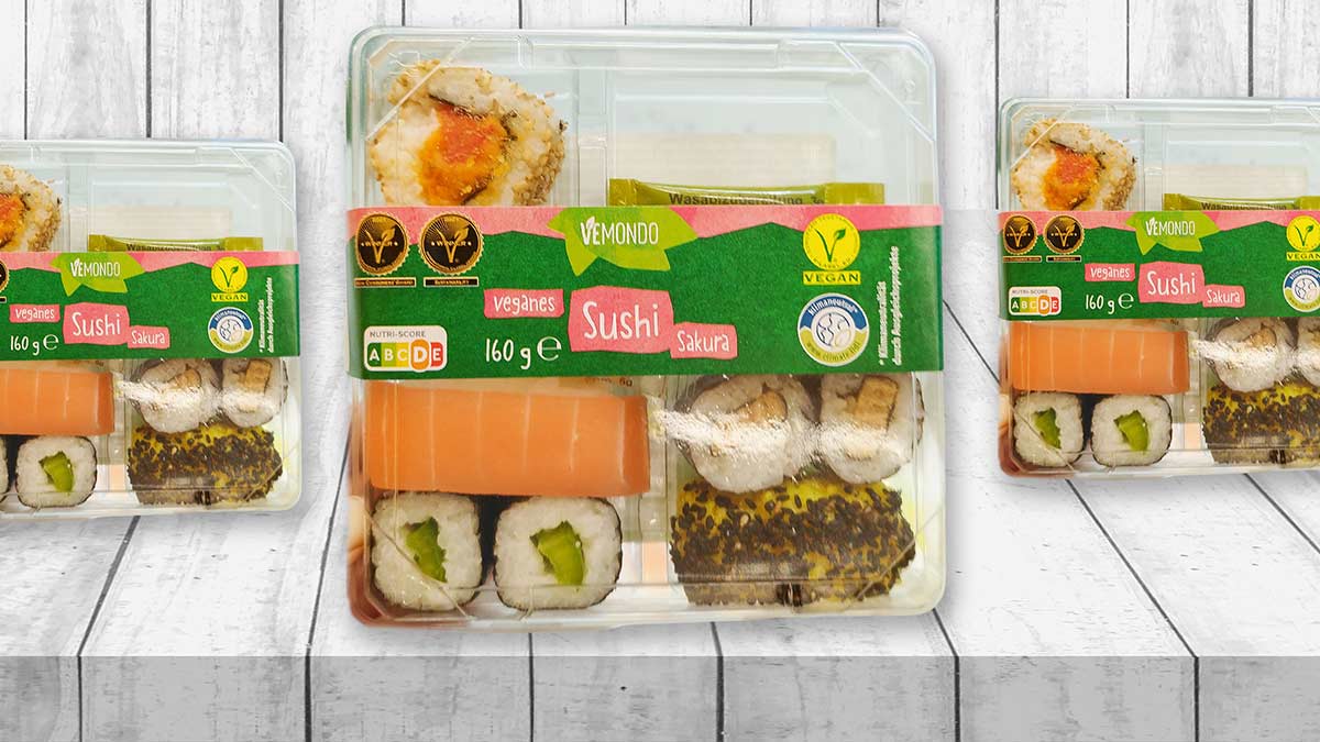 Das vegane Sushi Sakura von Vemondo gibt es bei Lidl. Veganes Sushi von Lidl