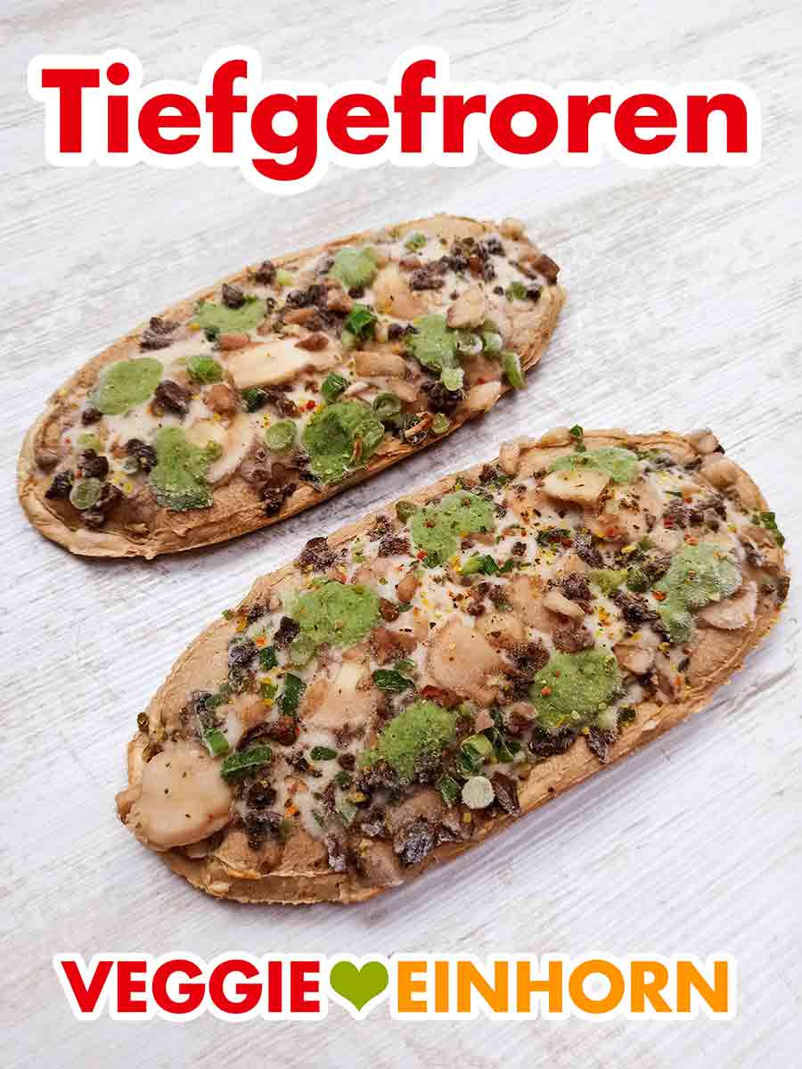 So sehen die veganen Rustipanis tiefgekühlt aus. Zwei tiefgefrorene vegane Rustipanis