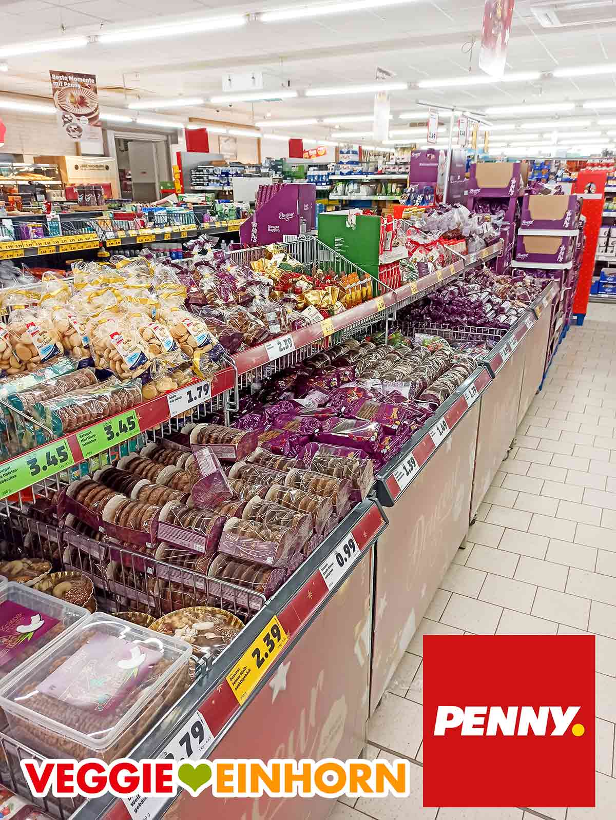 Bei Penny gibt es vegane und nicht vegane Weihnachtssüßigkeiten. Weihnachtssüßigkeiten im Penny 2022